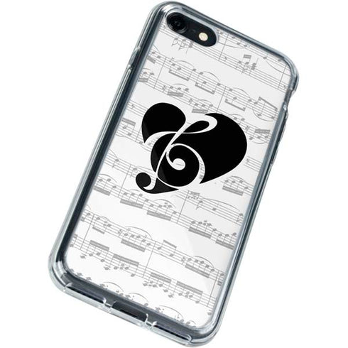 BW Musical Notes iPhone SE (2nd & 3rd Gen) Clear Case