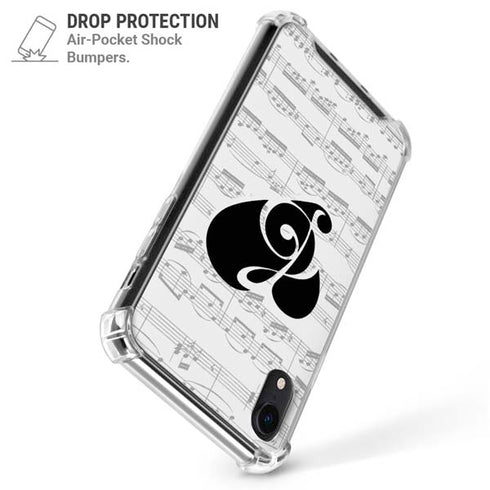 BW Musical Notes iPhone XR Clear Case