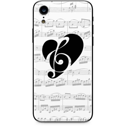 BW Musical Notes iPhone XR Skin