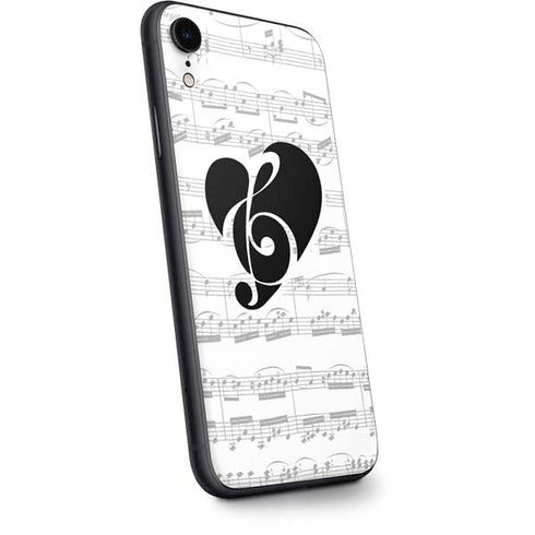 BW Musical Notes iPhone XR Skin