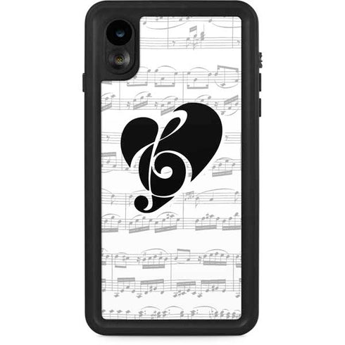 BW Musical Notes iPhone XR Waterproof Case