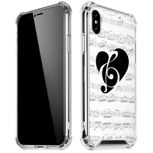 BW Musical Notes iPhone XS Max Clear Case