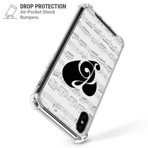 BW Musical Notes iPhone XS Max Clear Case