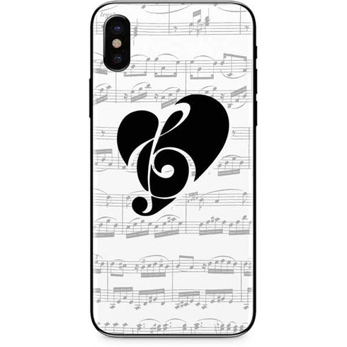 BW Musical Notes iPhone XS Max Skin