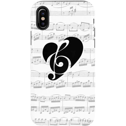 BW Musical Notes iPhone XS Pro Case
