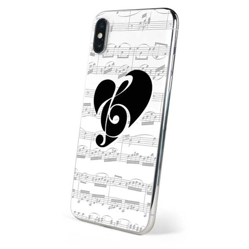 BW Musical Notes iPhone XS Skin