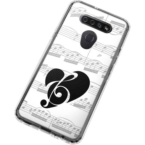 BW Musical Notes LG K51/Q51 Clear Case