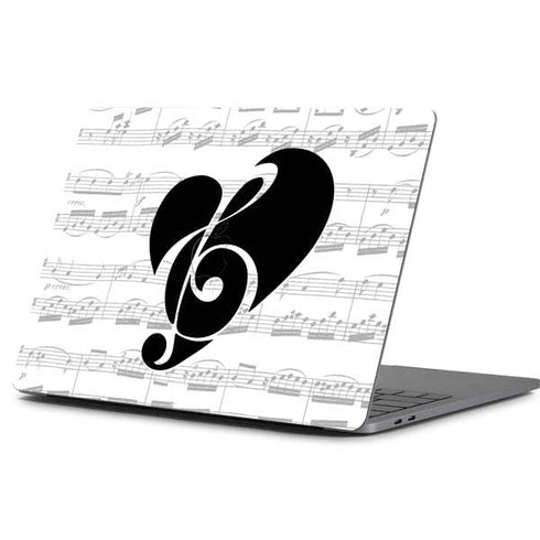 BW Musical Notes Apple MacBook Pro 13-inch Skin