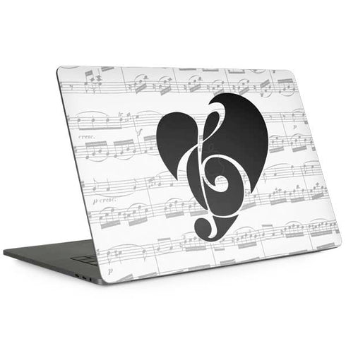 BW Musical Notes Apple MacBook Pro 15-inch Skin