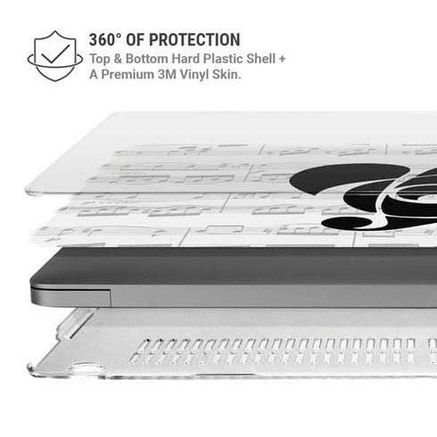 BW Musical Notes MacBook Pro 16in (2021-25) Case plus Skin