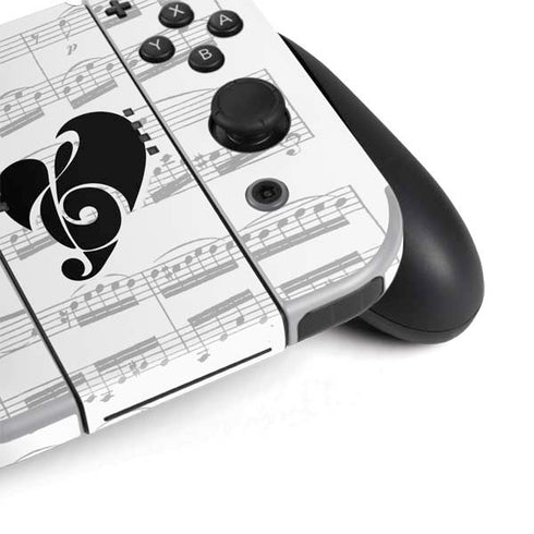 BW Musical Notes Nintendo Switch OLED (2021) Skin