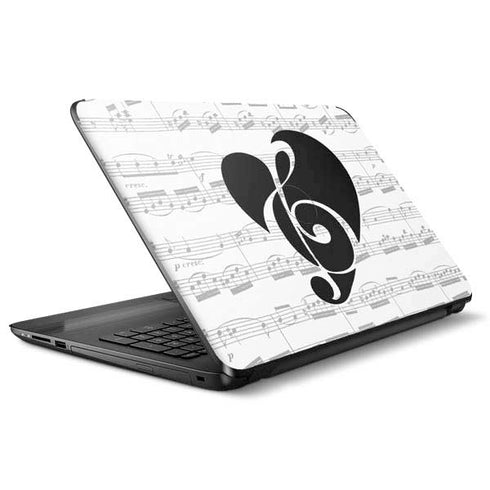 BW Musical Notes HP Notebook Skin