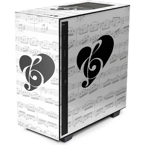 BW Musical Notes NZXT H510 Compact ATX Mid-Tower Case Skin
