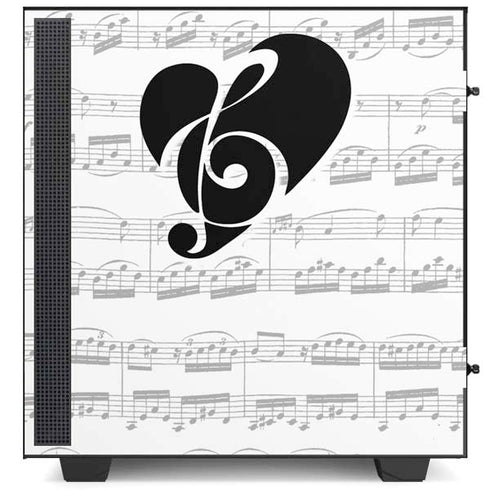 BW Musical Notes NZXT H510 Compact ATX Mid-Tower Case Skin