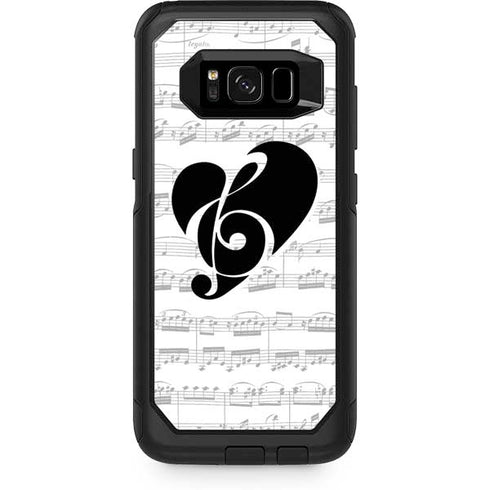 BW Musical Notes Otterbox Commuter Galaxy Skin