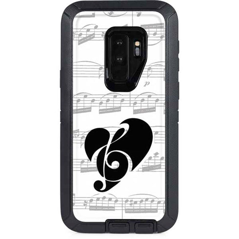 BW Musical Notes Otterbox Defender Galaxy Skin