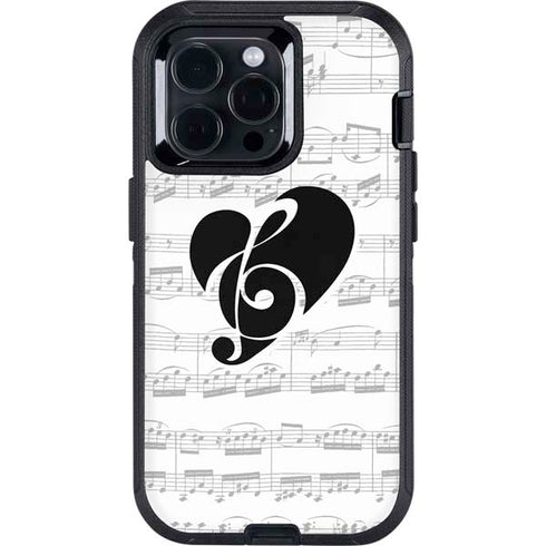 BW Musical Notes Otterbox Defender iPhone Skin