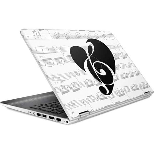 BW Musical Notes HP Pavilion Skin