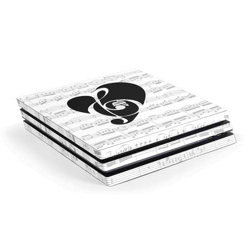 BW Musical Notes PS4 Pro Console Skin