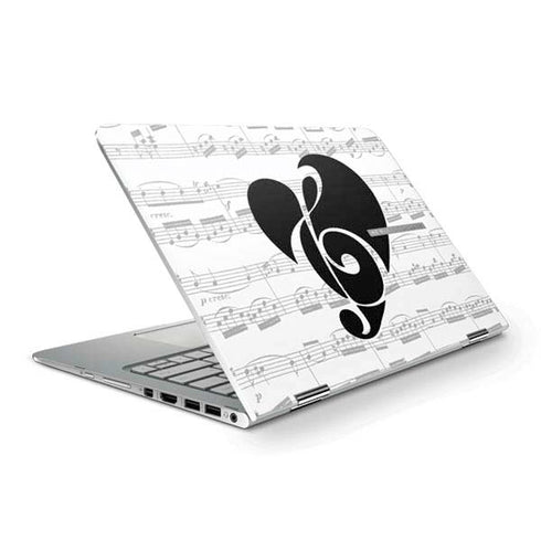 BW Musical Notes HP Spectre Skin