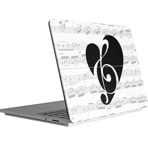 BW Musical Notes Surface Laptop Studio Skin
