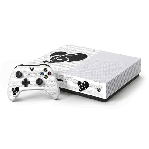 BW Musical Notes Xbox One S Console and Controller Bundle Skin