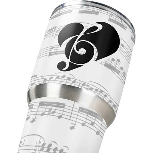 BW Musical Notes Yeti 30oz Rambler Tumbler Skin