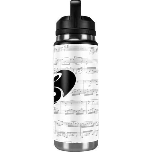 BW Musical Notes YETI Rambler 26oz Bottle Skin
