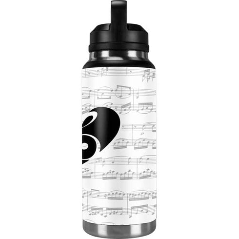 BW Musical Notes YETI Rambler 36oz Bottle Skin
