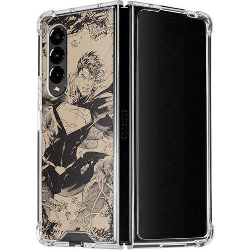 DC Comics Superman Unchained #1 Original Cover Pencils Galaxy Z Fold4 5G Clear Case