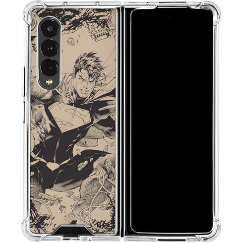 DC Comics Superman Unchained #1 Original Cover Pencils Galaxy Z Fold4 5G Clear Case