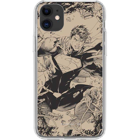 DC Comics Superman Unchained #1 Original Cover Pencils iPhone 11 Clear Case