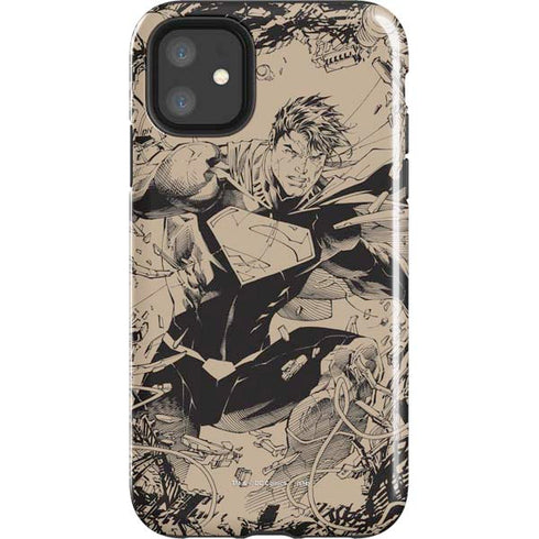 DC Comics Superman Unchained #1 Original Cover Pencils iPhone 11 Impact Case