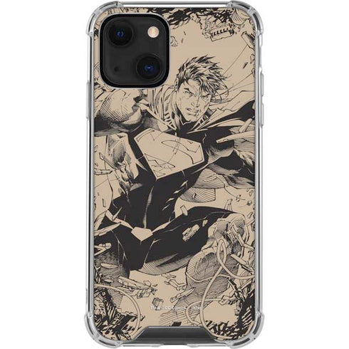 DC Comics Superman Unchained #1 Original Cover Pencils iPhone 14 Plus Clear Case