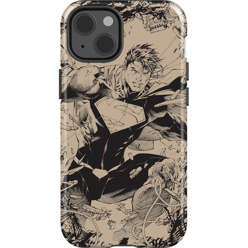 DC Comics Superman Unchained #1 Original Cover Pencils iPhone 15 Impact Case