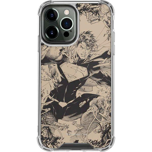 DC Comics Superman Unchained #1 Original Cover Pencils iPhone 14 Pro Max Clear Case