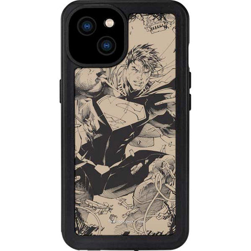 DC Comics Superman Unchained #1 Original Cover Pencils iPhone 15 Plus Waterproof Case