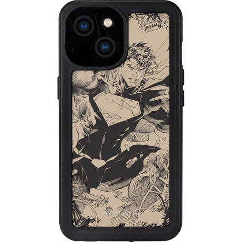 DC Comics Superman Unchained #1 Original Cover Pencils iPhone 15 Waterproof Case