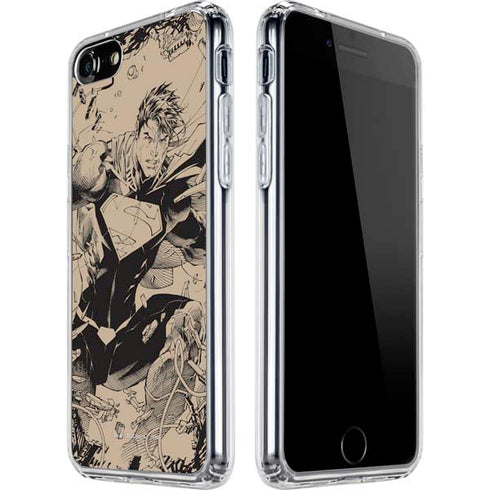 DC Comics Superman Unchained #1 Original Cover Pencils iPhone SE (2nd & 3rd Gen) Clear Case