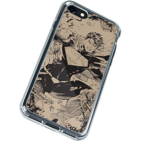 DC Comics Superman Unchained #1 Original Cover Pencils iPhone SE (2nd & 3rd Gen) Clear Case