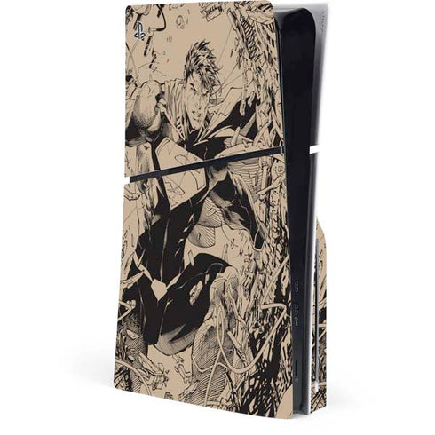 DC Comics Superman Unchained #1 Original Cover Pencils PS5 Slim Disk Console Skin