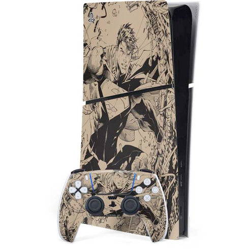 DC Comics Superman Unchained #1 Original Cover Pencils PS5 Slim Digital Edition Console Skin