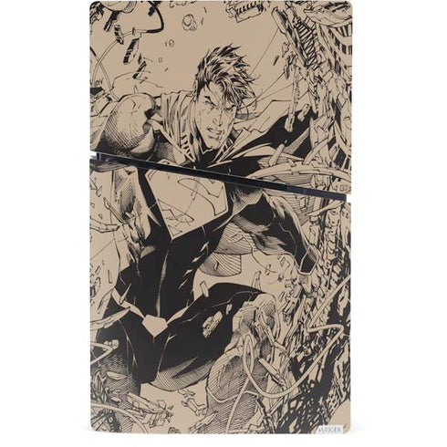 DC Comics Superman Unchained #1 Original Cover Pencils PS5 Slim Digital Edition Console Skin