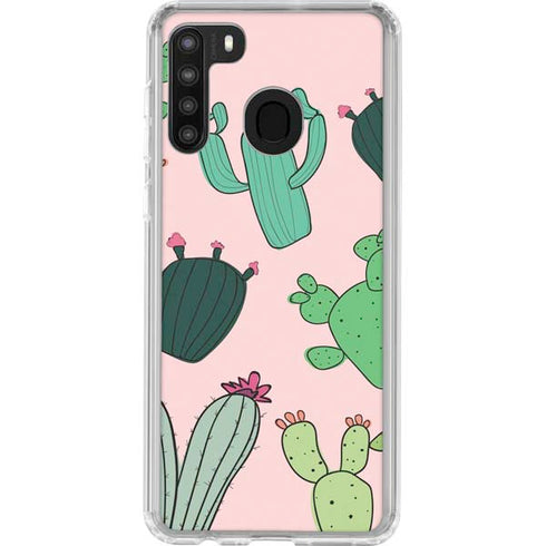 Cactus Print Galaxy A21 Clear Case