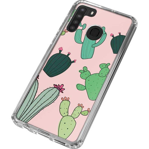 Cactus Print Galaxy A21 Clear Case