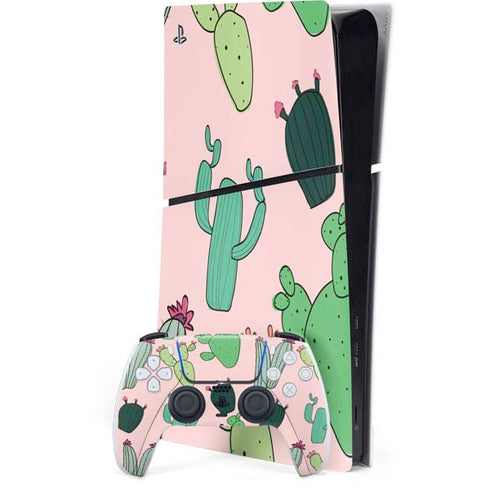Cactus Print PS5 Slim Digital Edition Console Skin