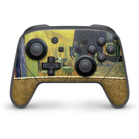 Vincent Van Gogh Cafe Terrace at Night Nintendo Switch Pro Controller Skin