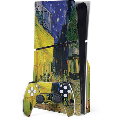 Cafe Terrace at Night by Van Gogh PS5 Slim Disk Bundle Skin