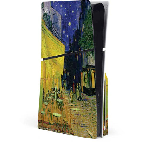 Cafe Terrace at Night by Van Gogh PS5 Slim Disk Console Skin