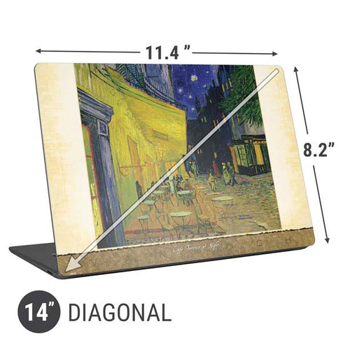 Vincent Van Gogh Cafe Terrace at Night Universal Laptop 14in (11.4 x 8.2in) Skin